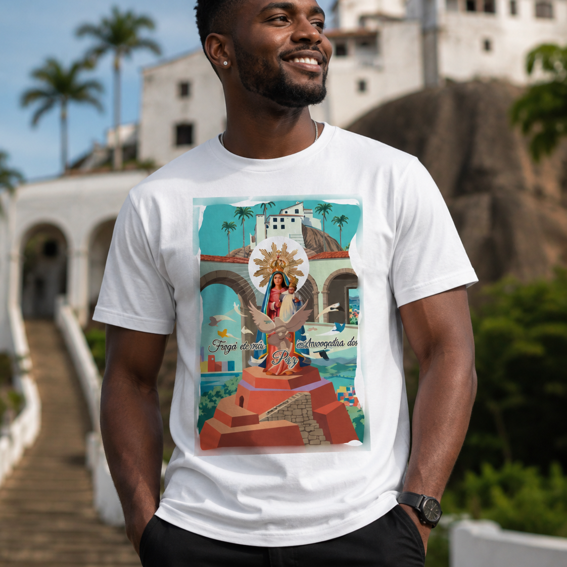 Camiseta Convento da Penha | Pray Style (estampa na frente)