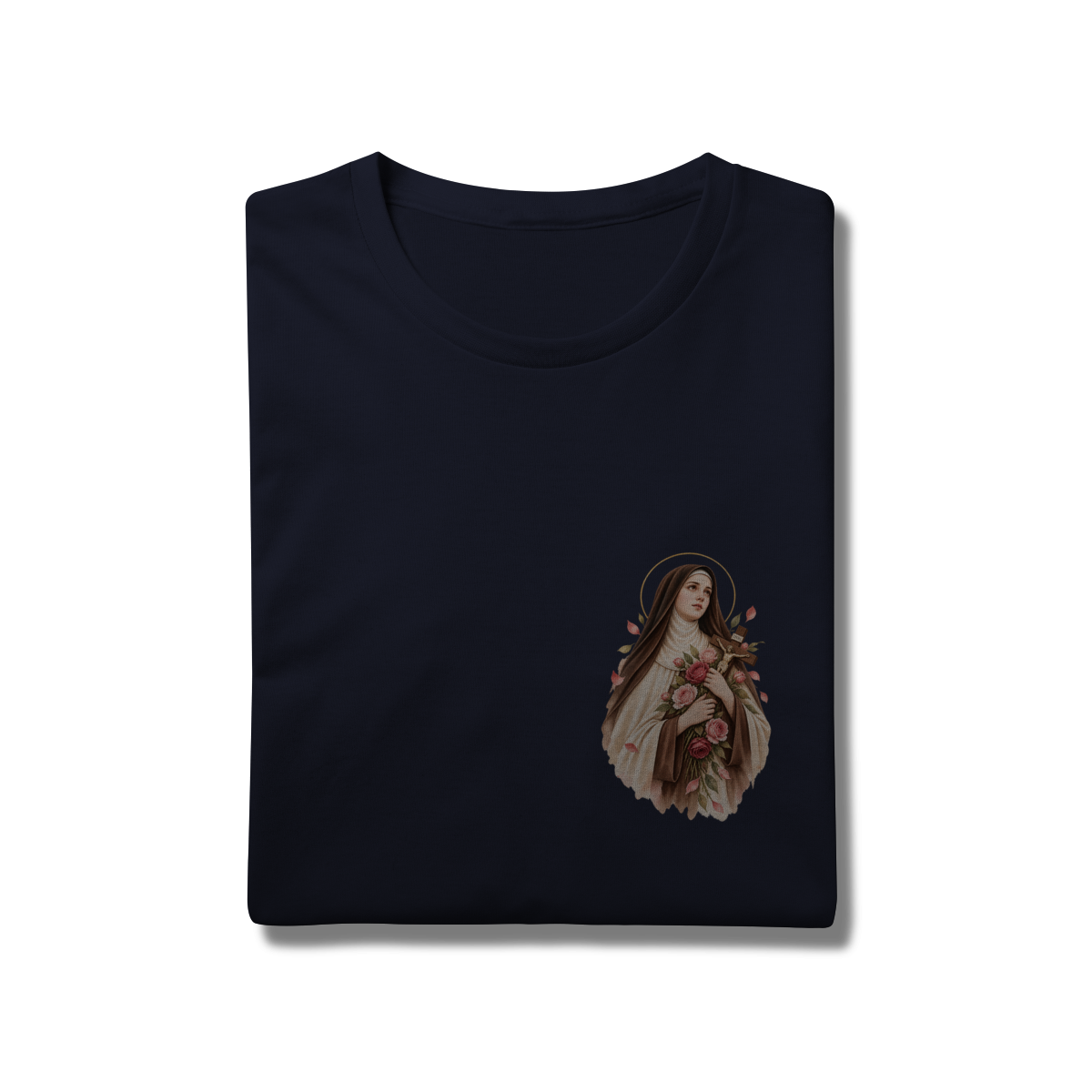Camiseta Católica Santa Teresinha do Menino Jesus Prime | Estampa Minimalista