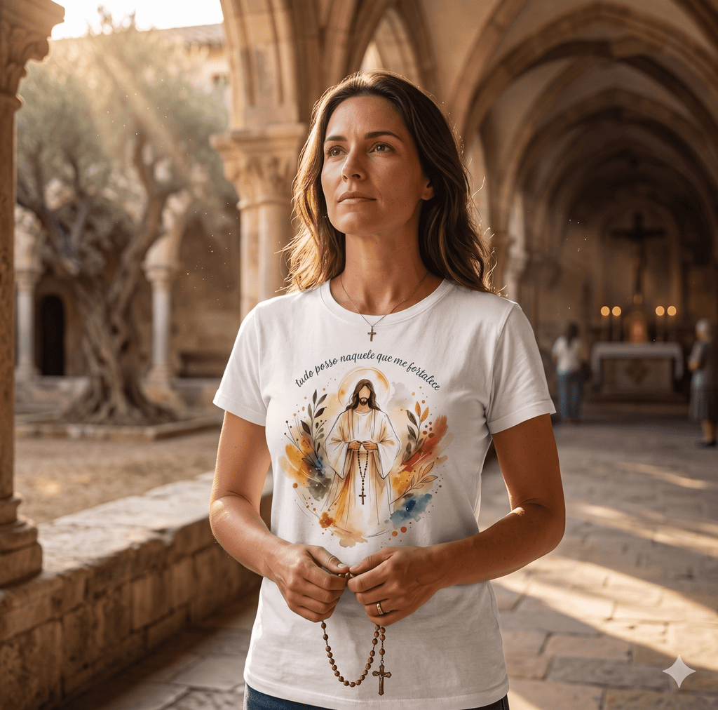 Baby Long Católica Tudo Posso – Filipenses 4:13 | Pray Style - Pray Style