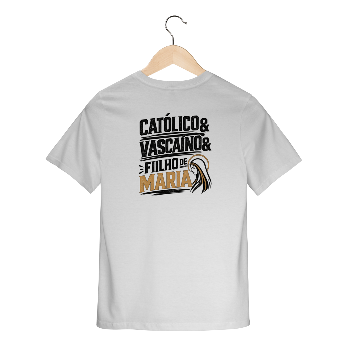 Camiseta Infantil Católico, Vascaíno e Filho de Maria | Pray Style