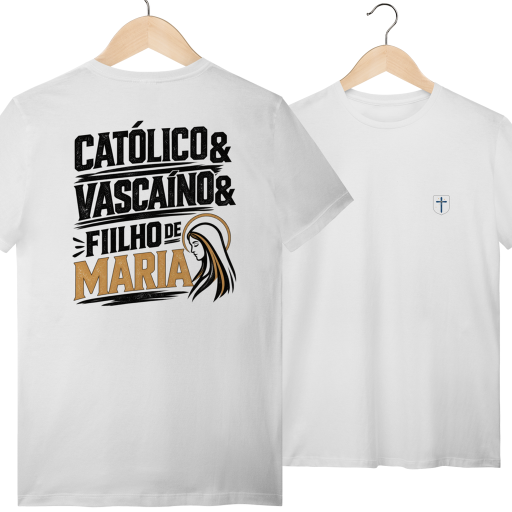 Camiseta Católico, Vascaíno e Filho de Maria - Dourado | Pray Style
