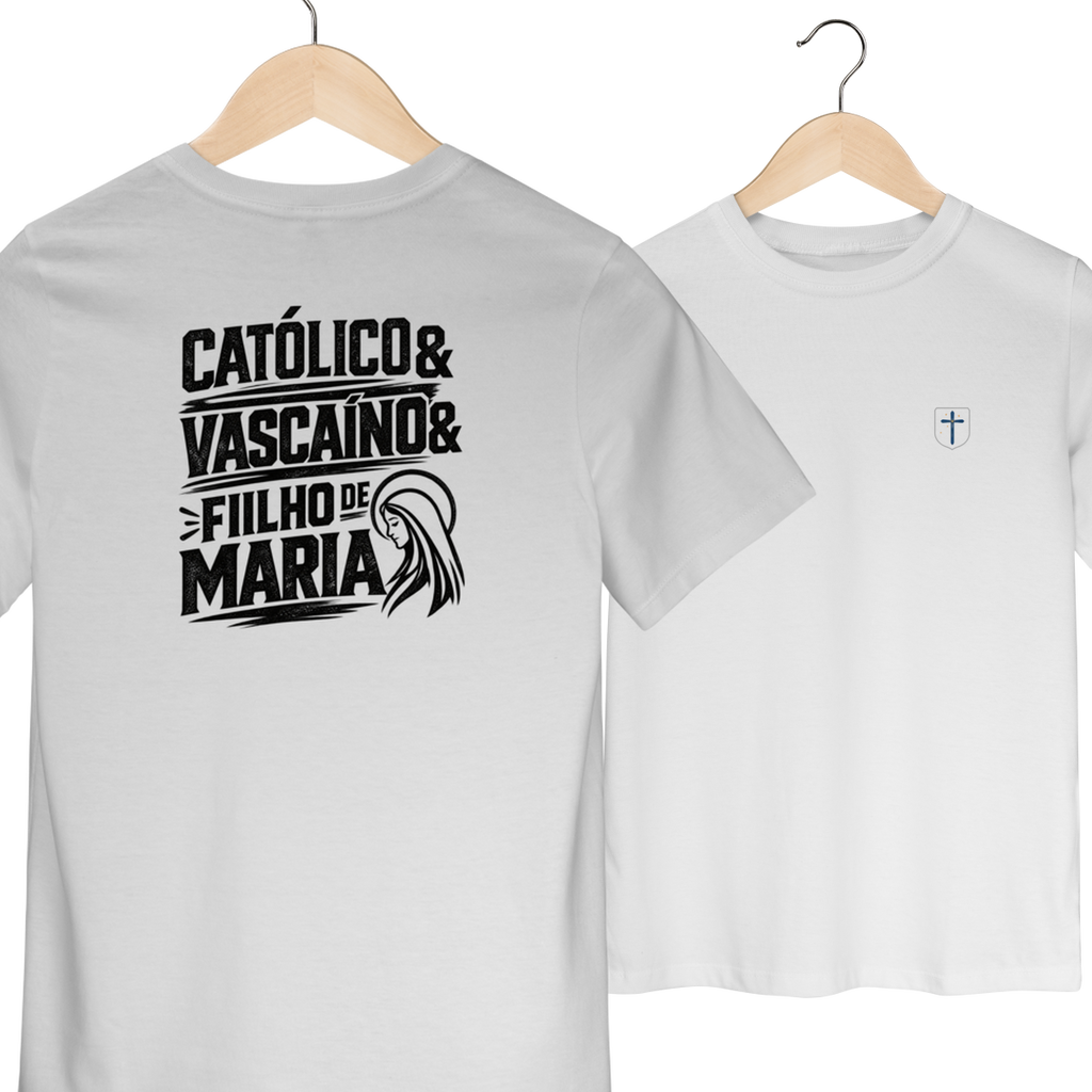 Camiseta Católico, Vascaíno e Filho de Maria | Pray Style | Quality Infantil