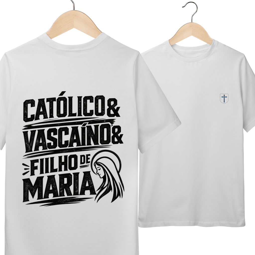 Camiseta Católico, Vascaíno e Filho de Maria | Pray Style | Quality Infantil