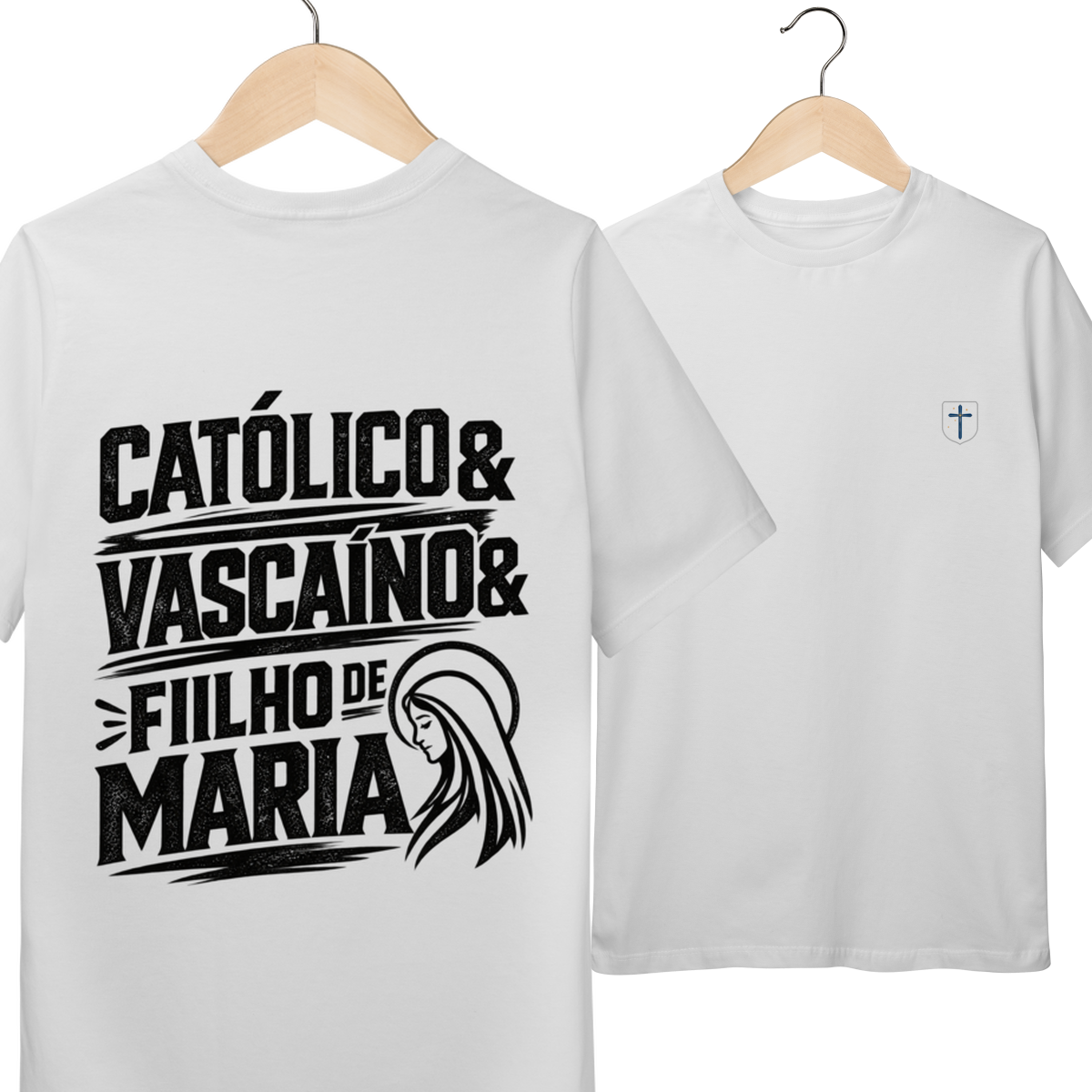 Camiseta Católico, Vascaíno e Filho de Maria | Pray Style | Quality Infantil