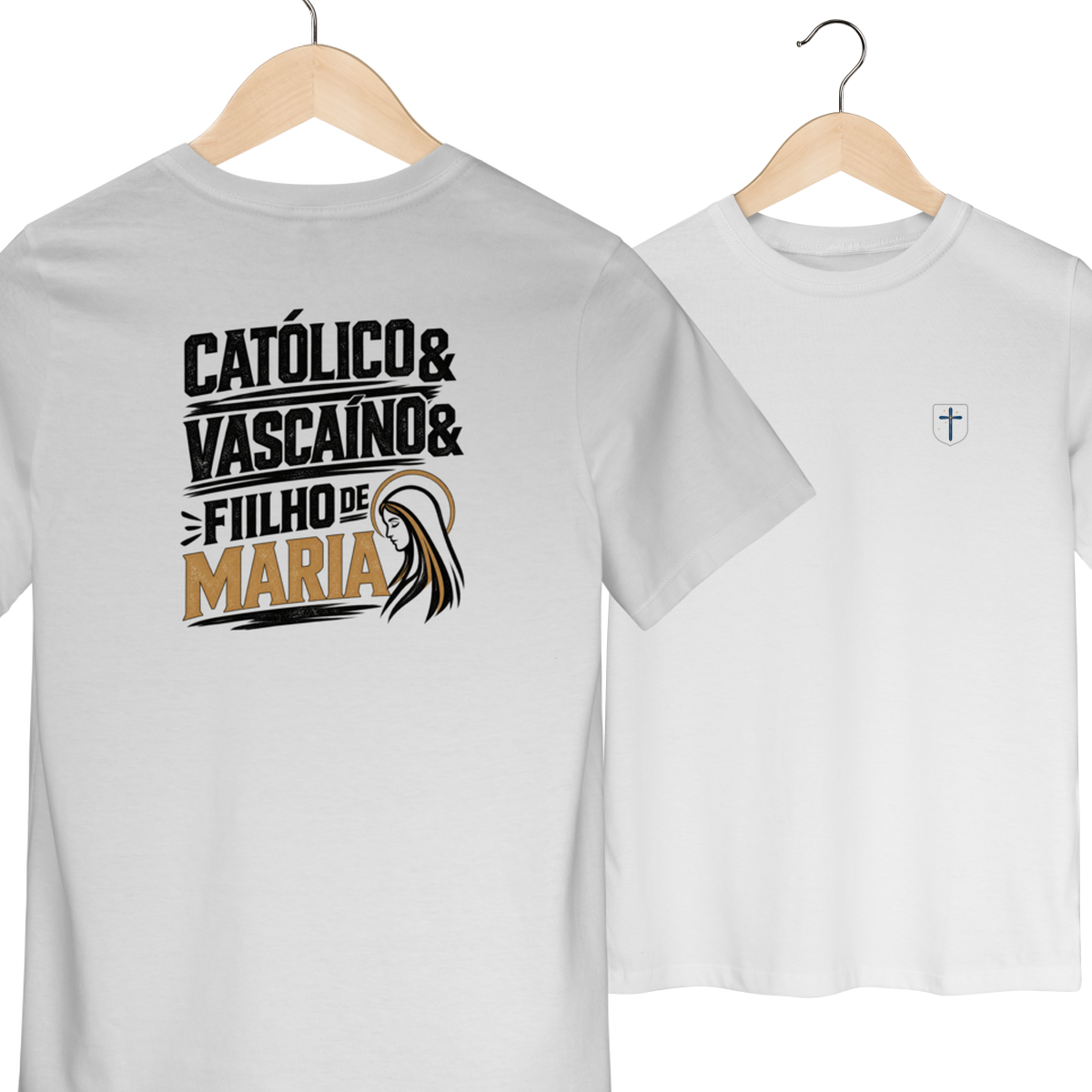 Camiseta Infantil Católico, Vascaíno e Filho de Maria | Pray Style