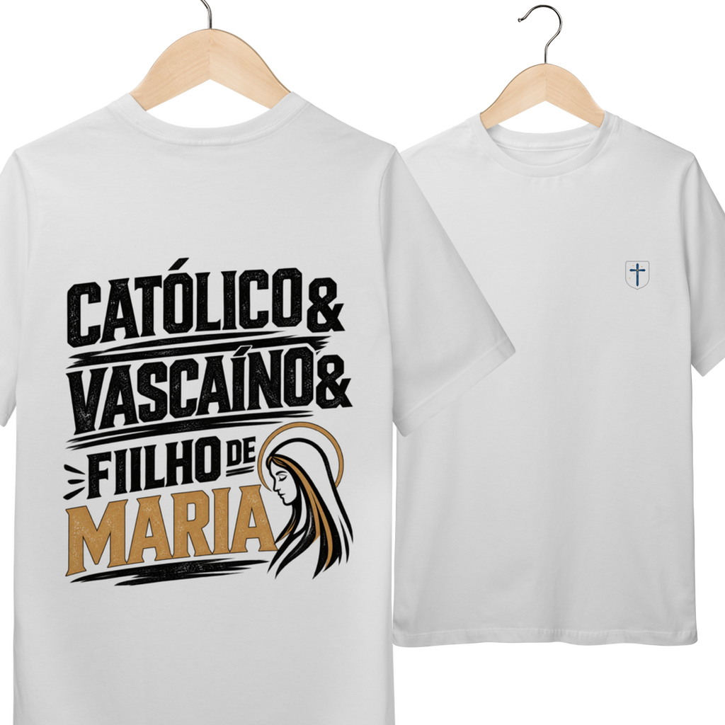 Camiseta Infantil Católico, Vascaíno e Filho de Maria | Pray Style