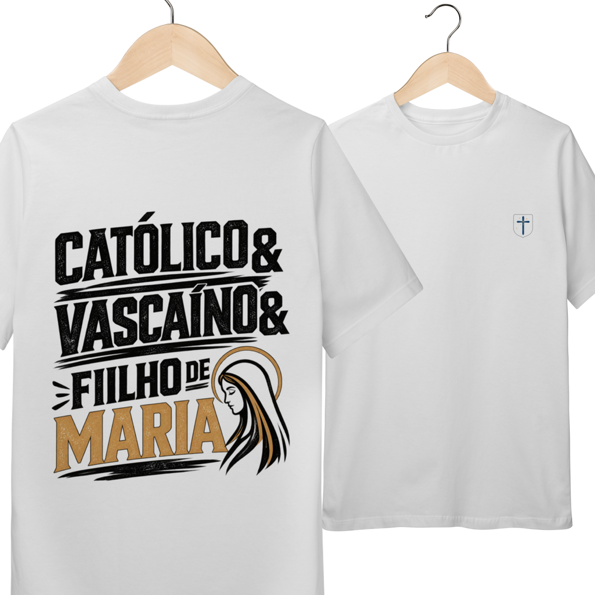 Camiseta Infantil Católico, Vascaíno e Filho de Maria | Pray Style