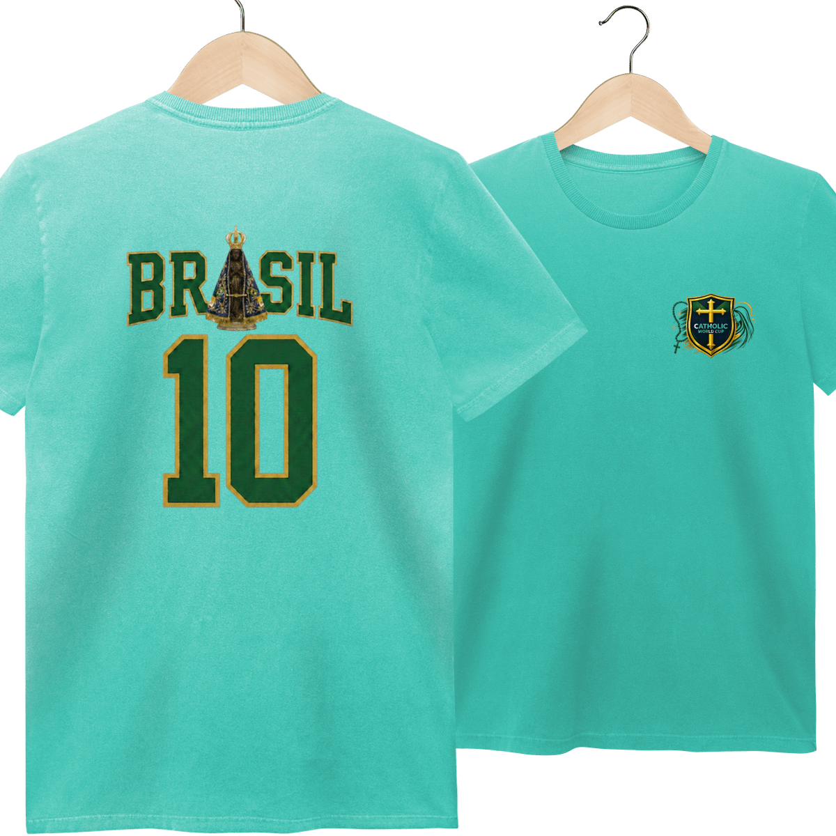 Brasil de Fé | Camisa 10 Adulto Estonada – Coleção 2026 - Pray Style