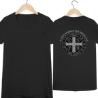 Camiseta Católica Medalha de São Bento – Estampa nas Costas | Pray Style - Pray Style