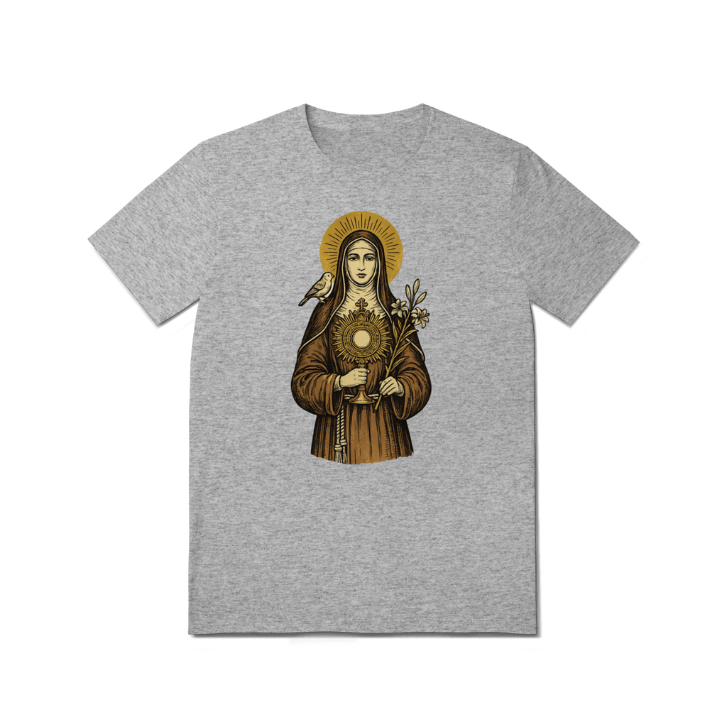Camiseta Católica Santa Clara de Assis | Pray Style - Pray Style