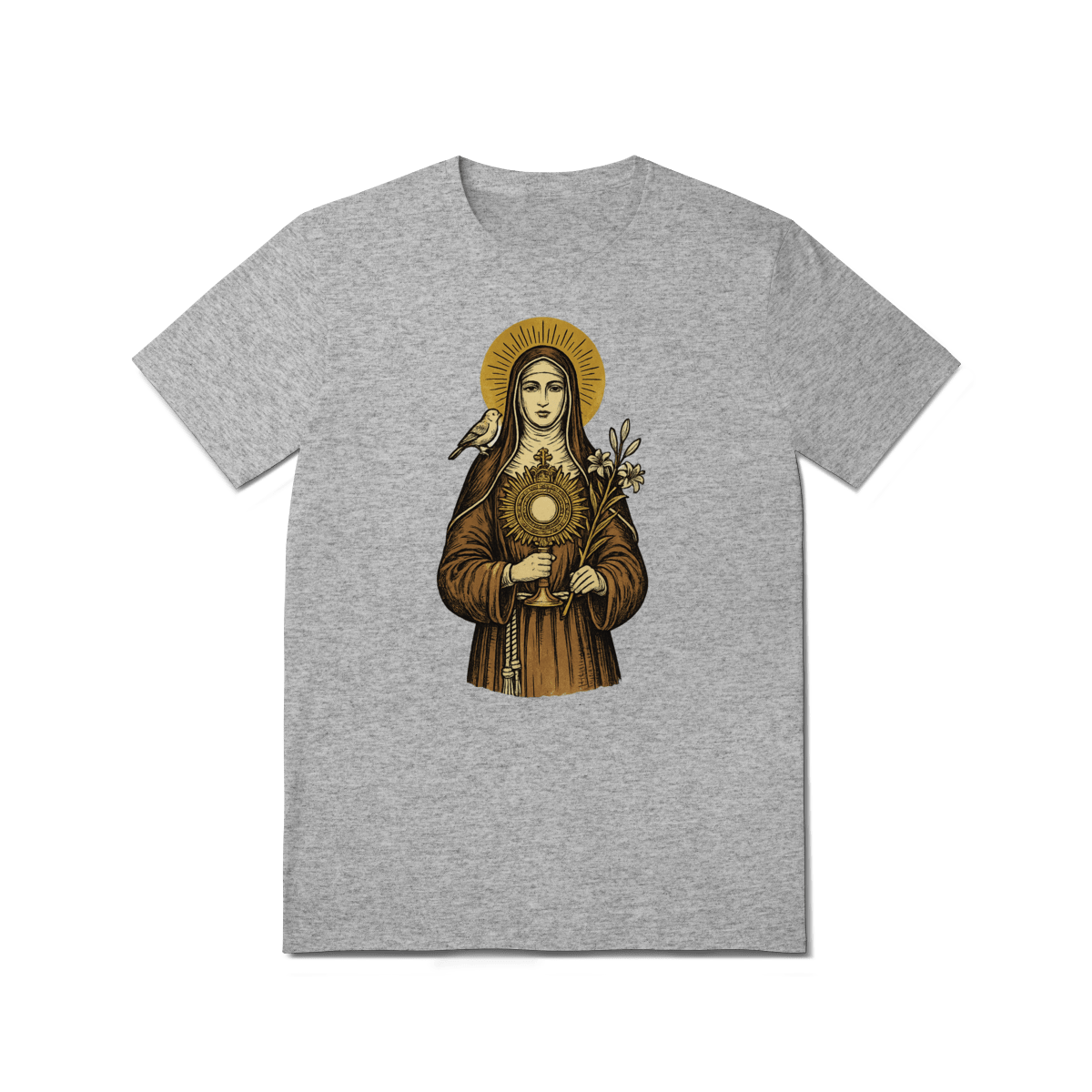 Camiseta Católica Santa Clara de Assis | Pray Style - Pray Style