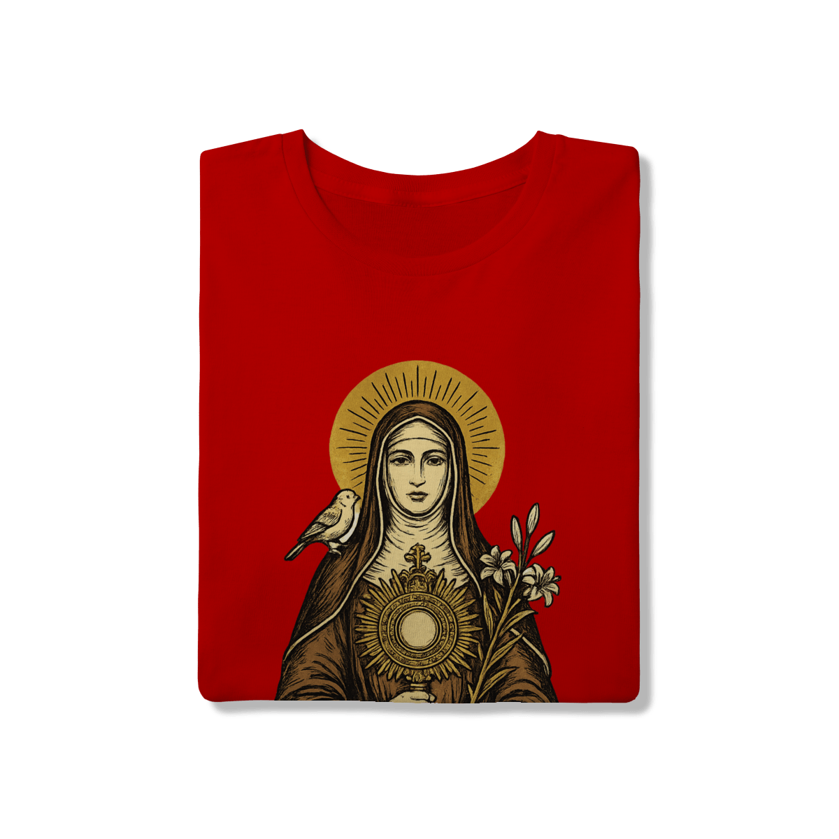 Camiseta Católica Santa Clara de Assis | Pray Style - Pray Style