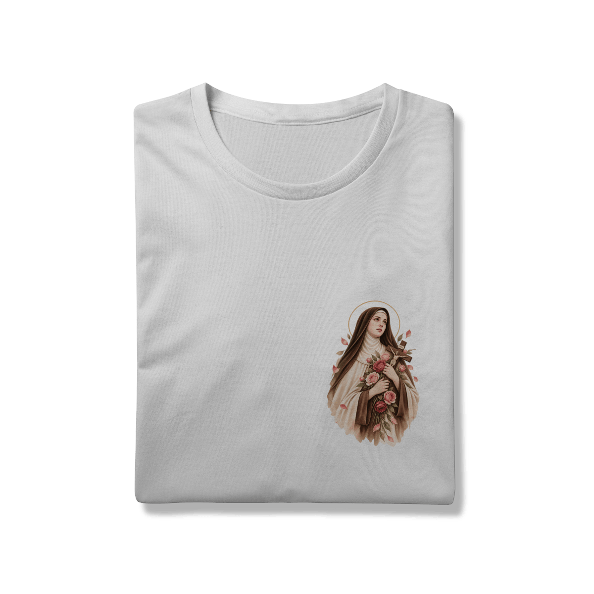 Camiseta Católica Santa Teresinha do Menino Jesus Prime | Estampa Minimalista - Pray Style