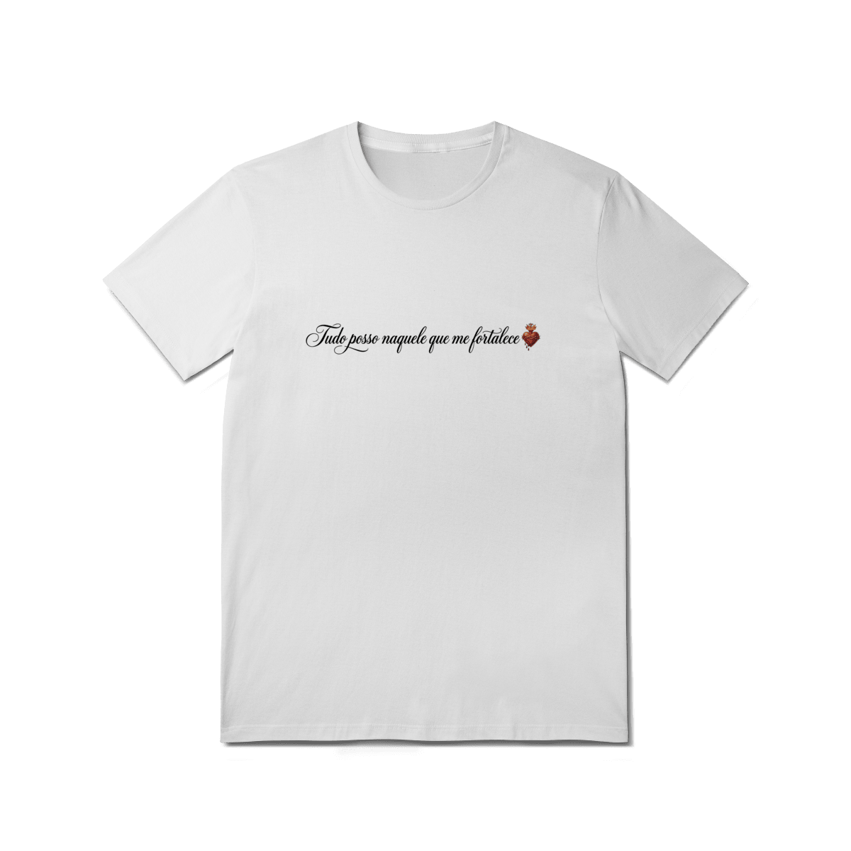 Camiseta Católica "Tudo Posso Naquele que Me Fortalece" | Pray Style - Pray Style
