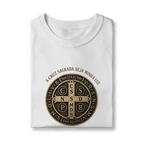 Camiseta Infantil Católica São Bento Dourada - Pray Style