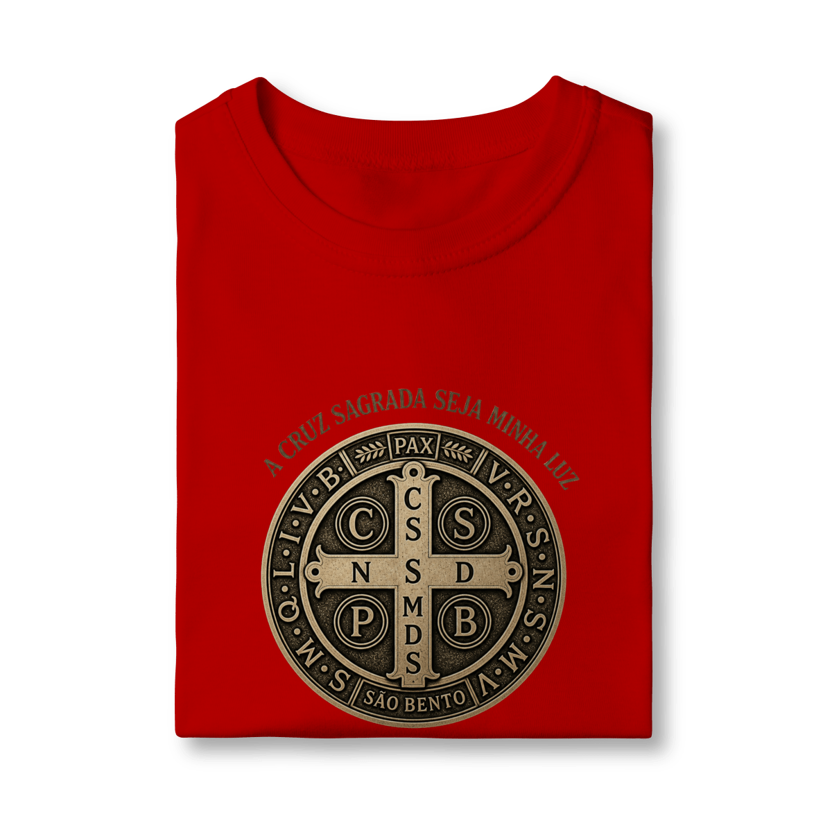 Camiseta Infantil Católica São Bento Dourada - Pray Style