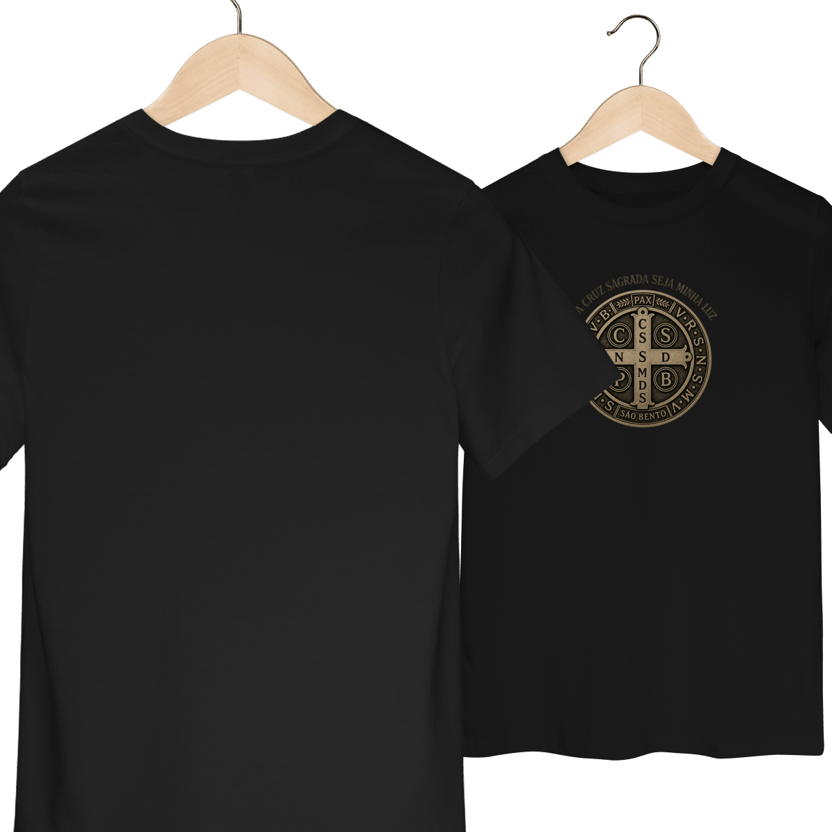 Camiseta Infantil Católica São Bento Dourada - Pray Style