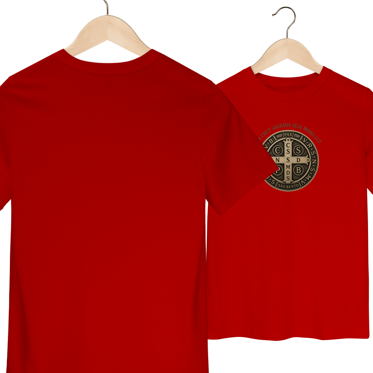Camiseta Infantil Católica São Bento Dourada - Pray Style