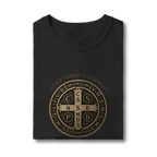 Camiseta Infantil Católica São Bento Dourada - Pray Style