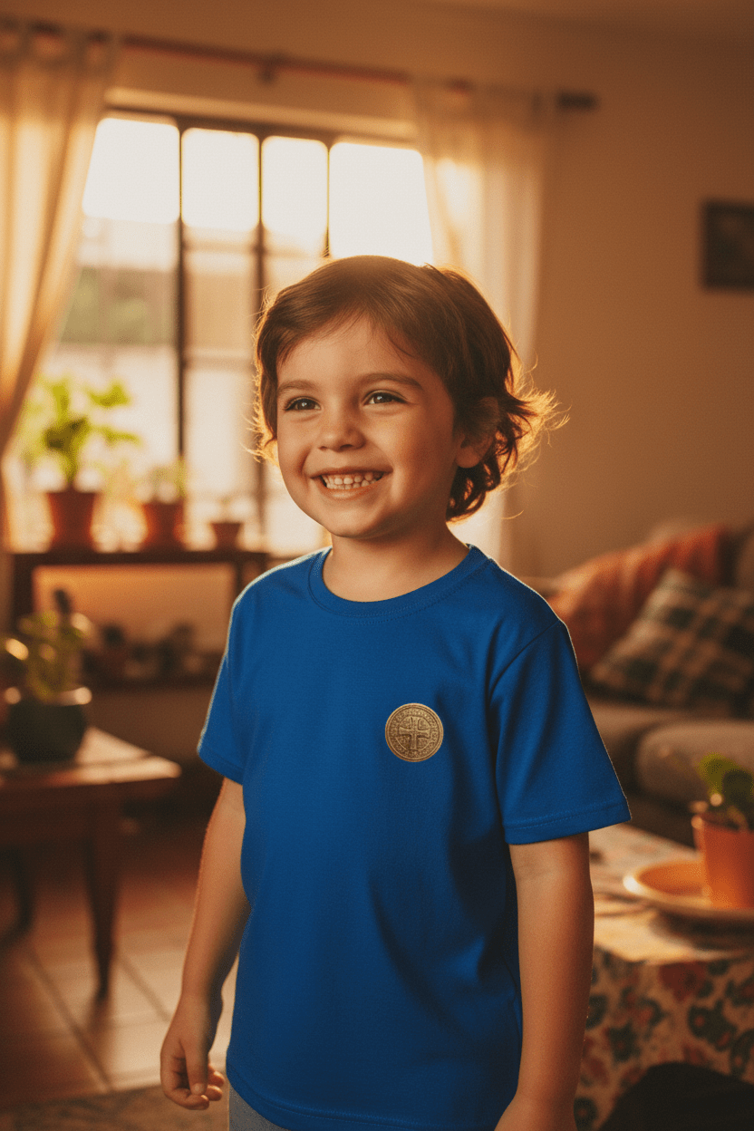 Camiseta Infantil Medalha de São Bento – 2 a 8 Anos - Pray Style