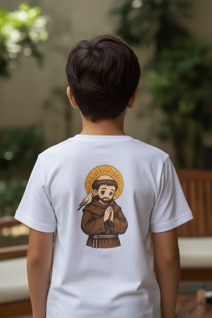 Camiseta São Francisco de Assis – Infantil 10 a 14 Anos - Pray Style
