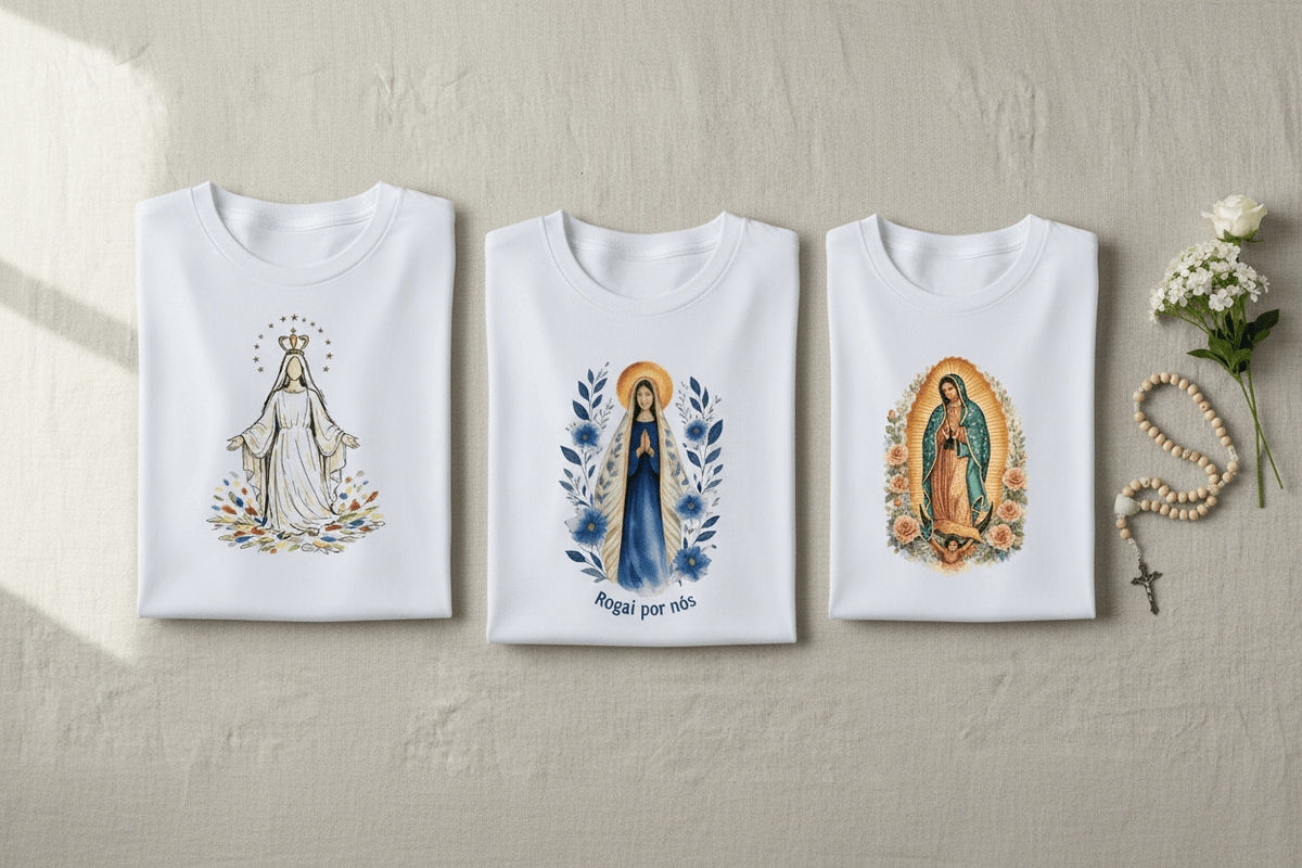 Kit 3 Camisetas Católicas Femininas – Moda Católica | Pray Style - Pray Style