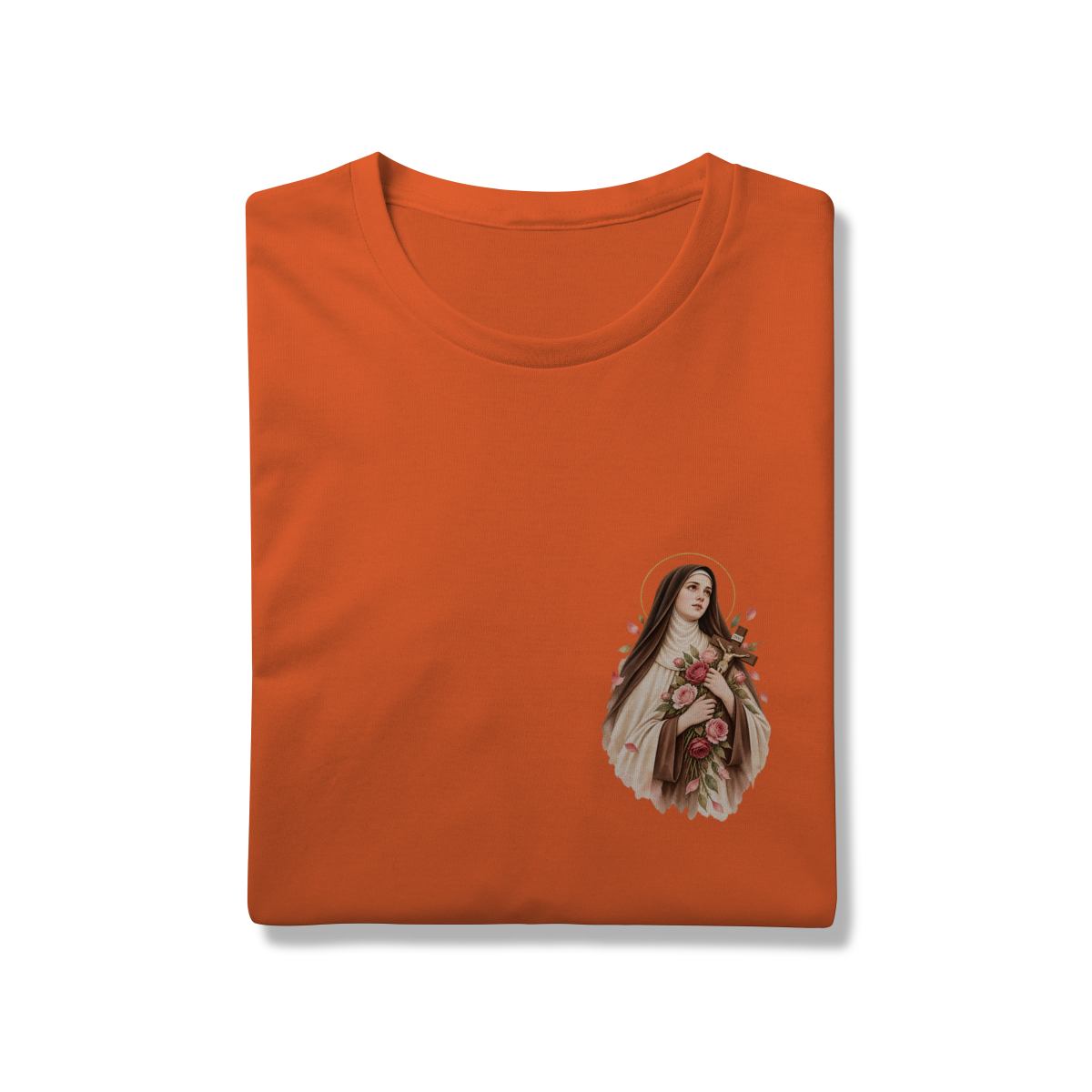 Camiseta Católica Santa Teresinha do Menino Jesus Prime | Estampa Minimalista