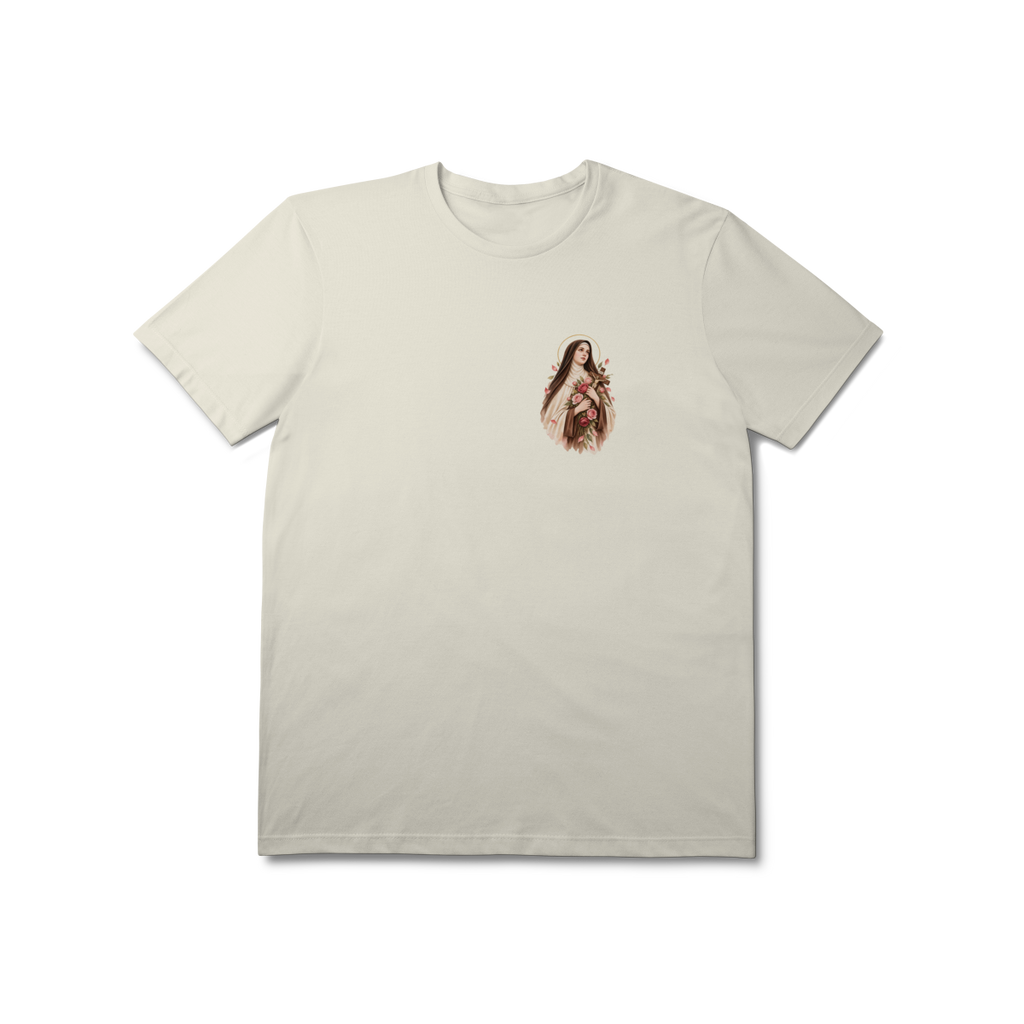 Camiseta Católica Santa Teresinha do Menino Jesus Prime | Estampa Minimalista