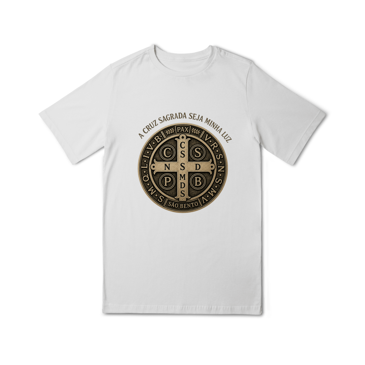 Medalha São Bento "a cruz sagrada seja minha luz" - Pray Style