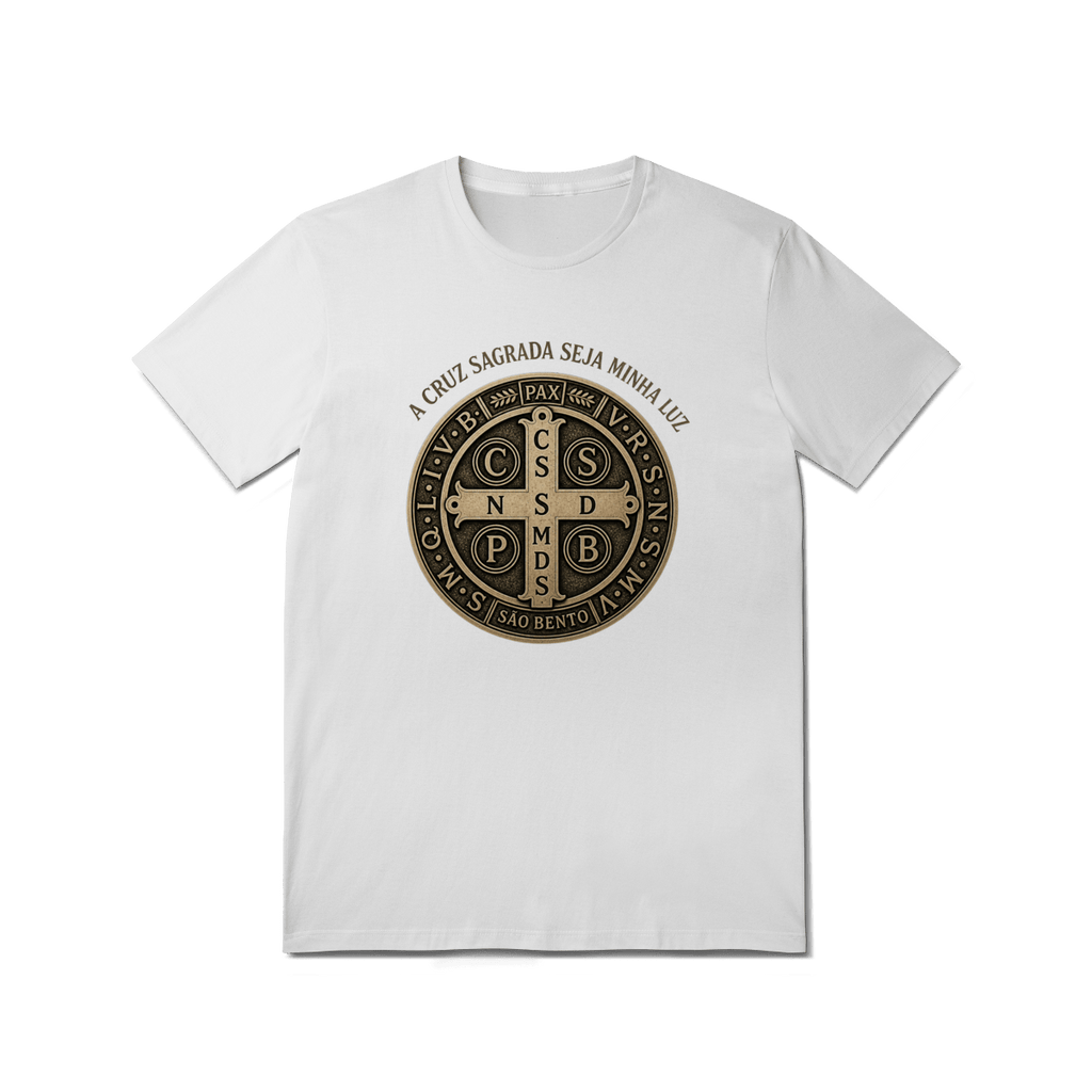 Medalha São Bento "a cruz sagrada seja minha luz" - Pray Style