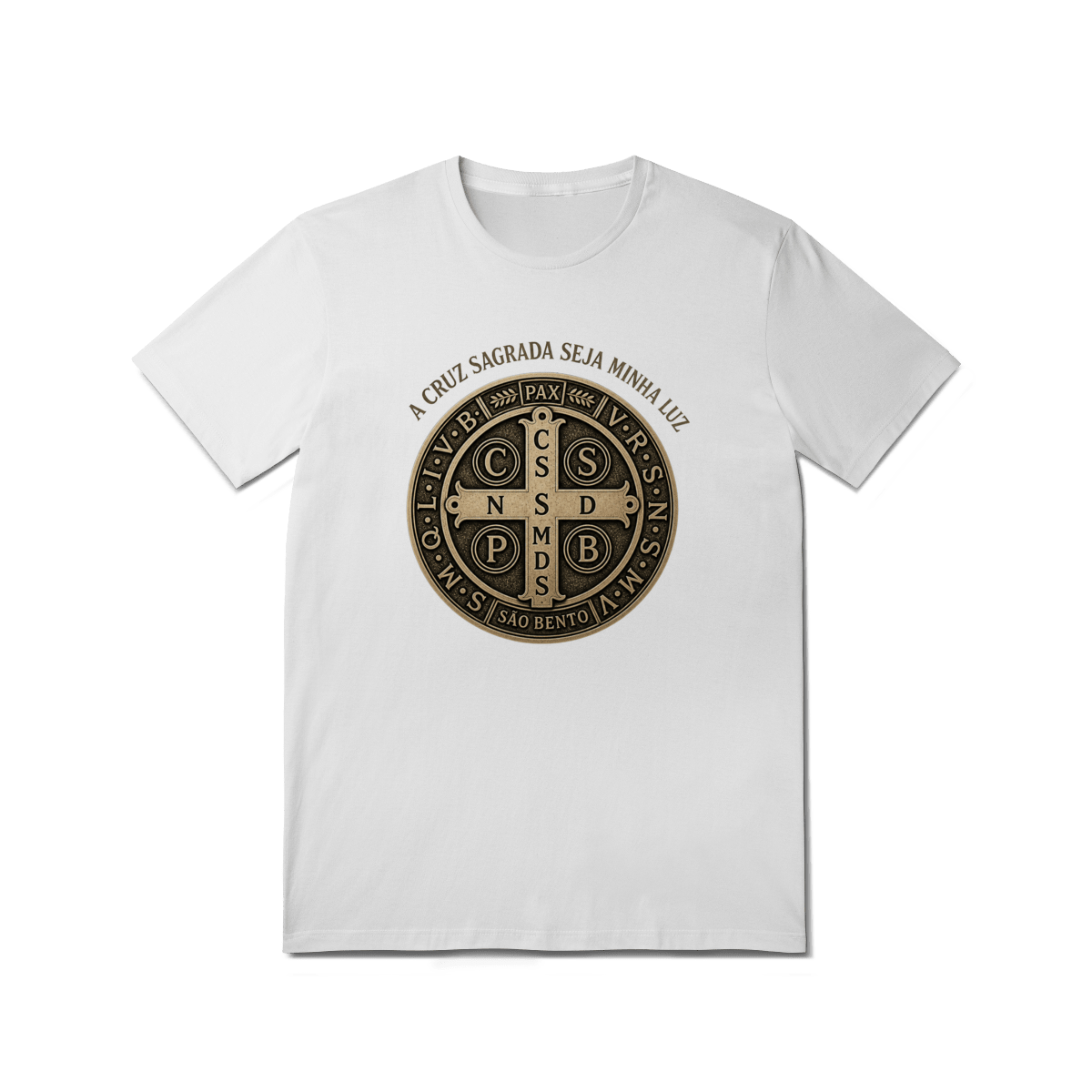 Medalha São Bento "a cruz sagrada seja minha luz" - Pray Style