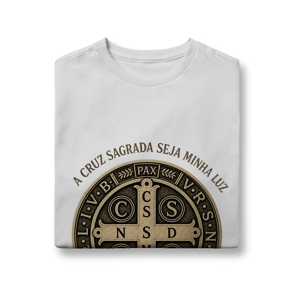 Medalha São Bento "a cruz sagrada seja minha luz" - Pray Style