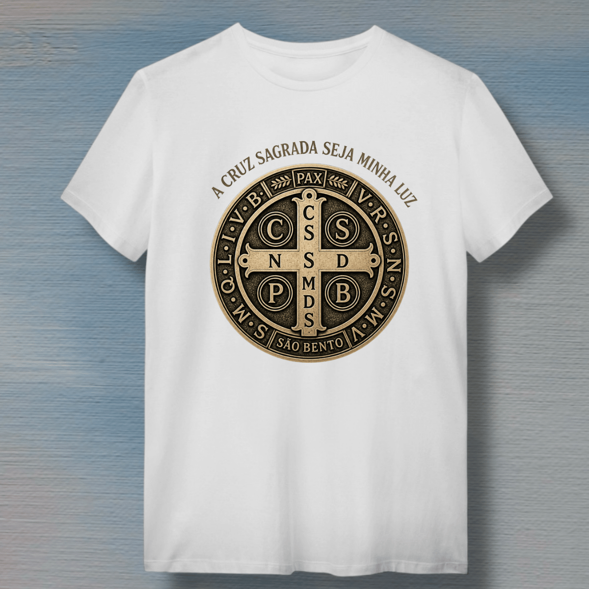 Medalha São Bento "a cruz sagrada seja minha luz" - Pray Style