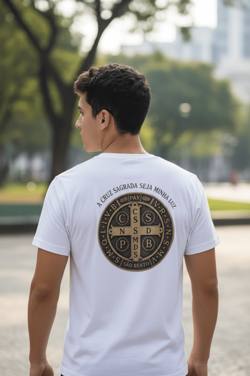 Medalha São Bento (estampa nas costas) - Pray Style