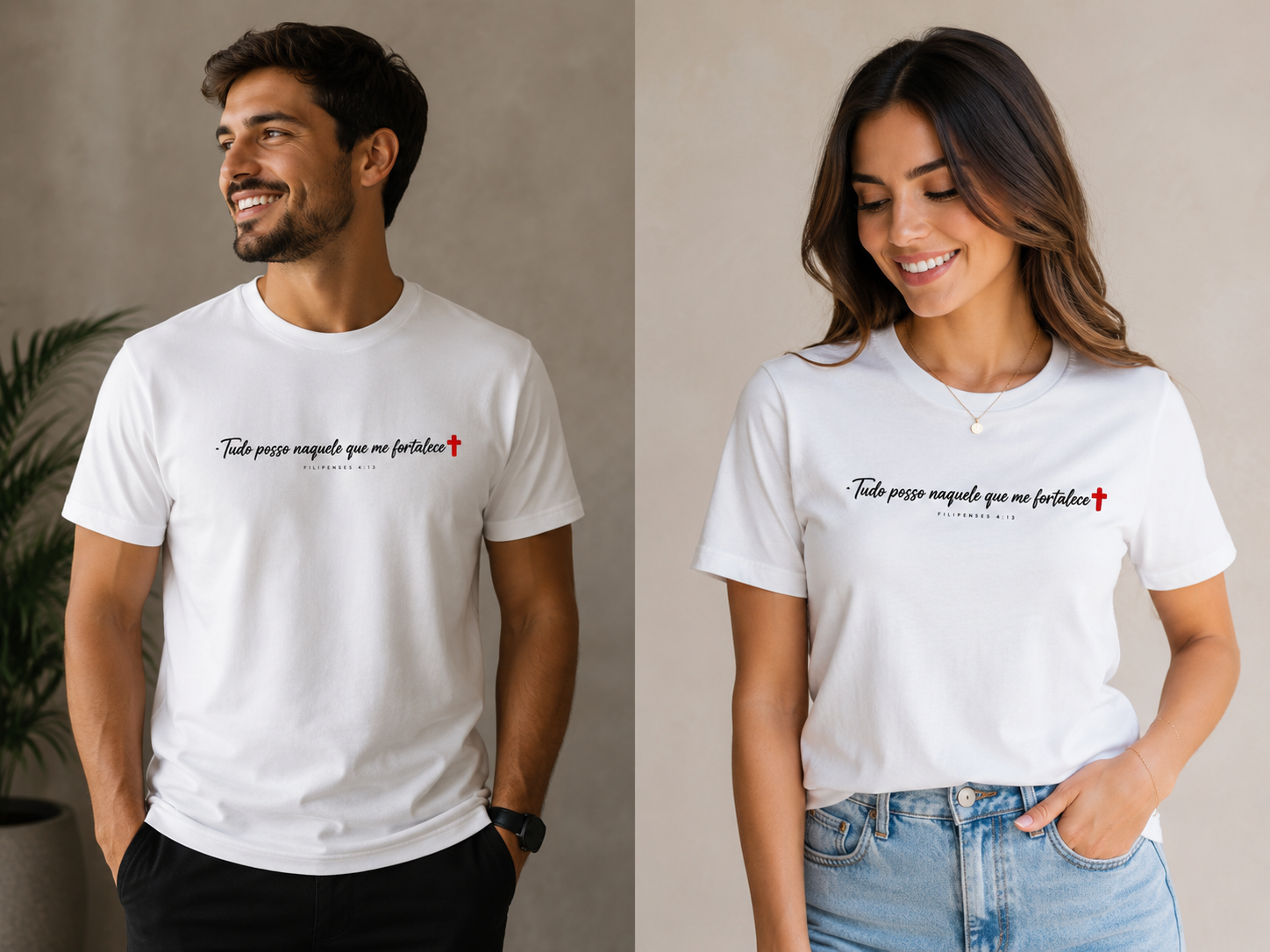 "Camiseta Católica Filipenses 4:13 – Tudo Posso Naquele que Me Fortalece | Pray Style".