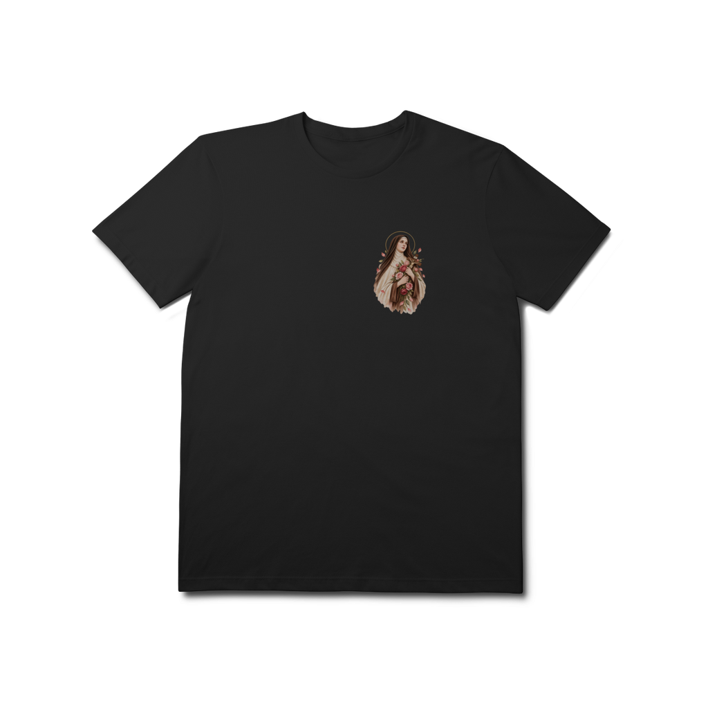 Camiseta Católica Santa Teresinha do Menino Jesus Prime | Estampa Minimalista