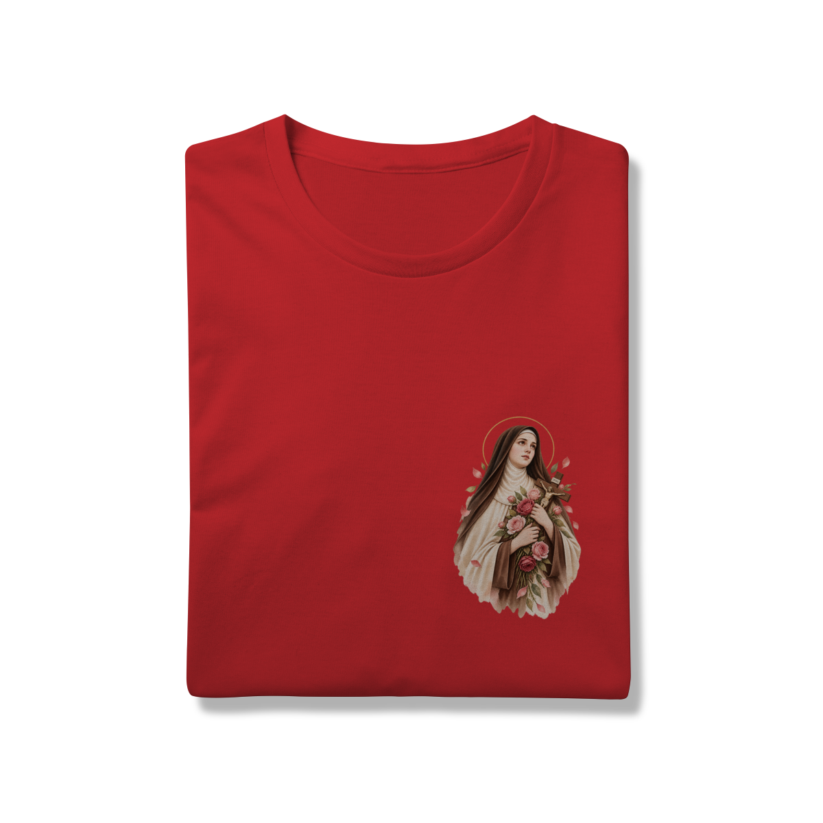 Camiseta Católica Santa Teresinha do Menino Jesus Prime | Estampa Minimalista